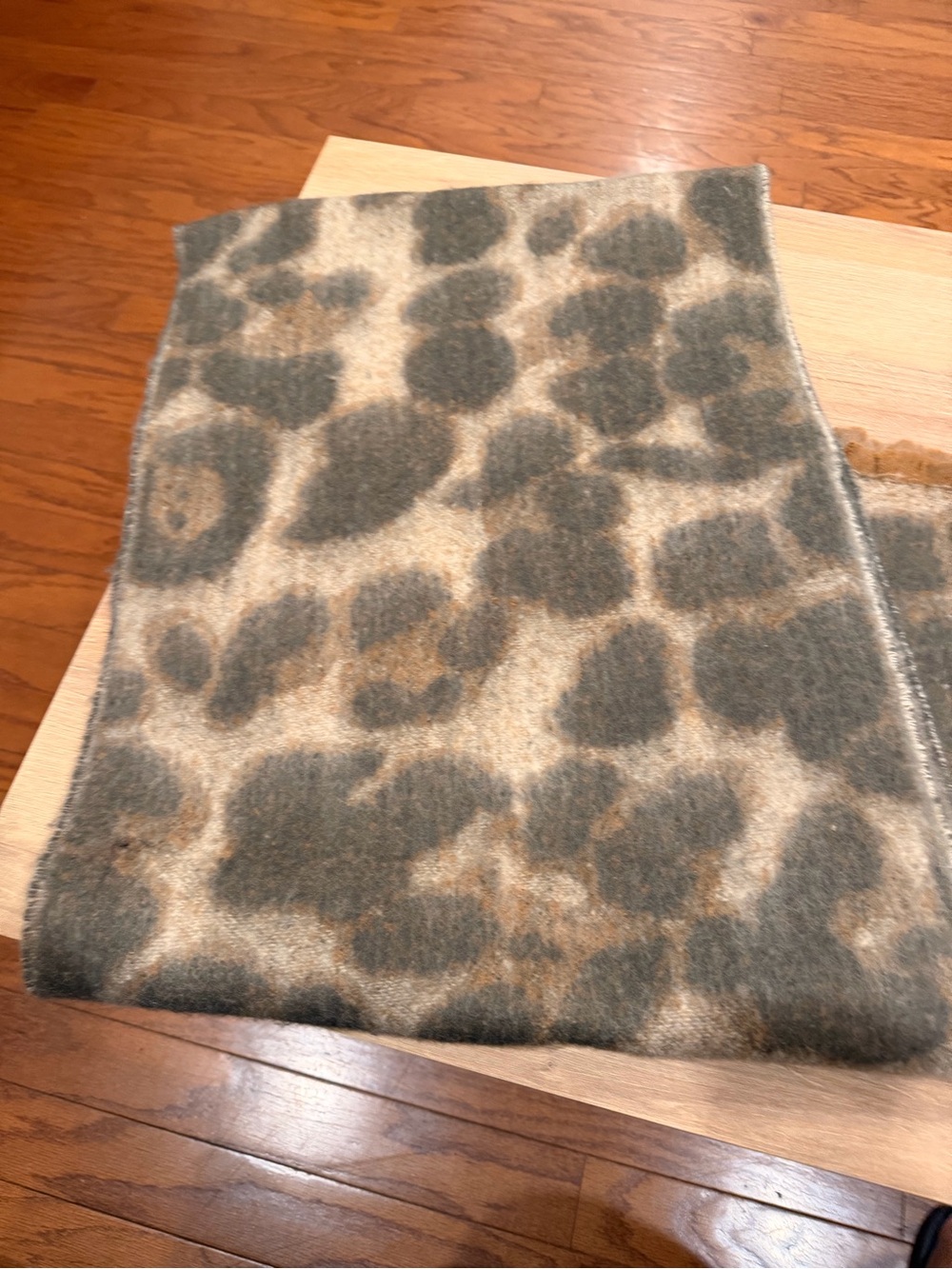 Kurt Geiger Leopard Print Plush gray scarf  large leopard print